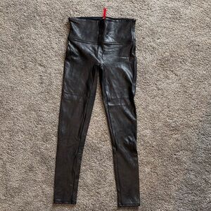 SPANX Shiny Black High-Rise Leggings